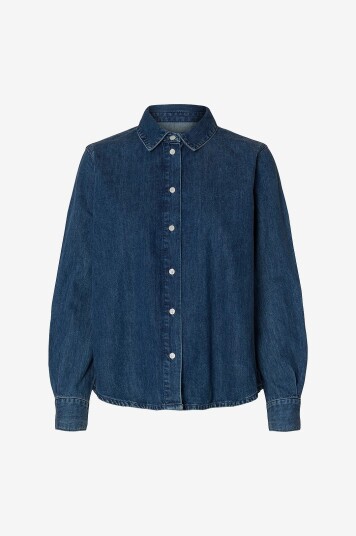 Selected FEMME   Denimskjorte slfBea Noa LS Regular Shirt   Blå