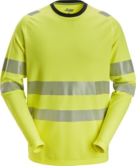 Snickers 2431 T-skjorte, lang, HiVis Mann, Str. 3XL, HiVis Gul