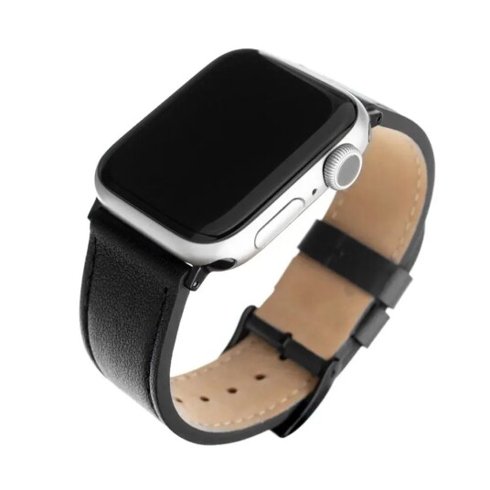 Fixed Apple Watch (42 / 44 / SE / 45 / 49 mm) Ekte Skinn Reim - Svart Fixed Apple Watch (42 / 44 / SE / 45 / 49 mm) Ekte Skinn Reim - Svart