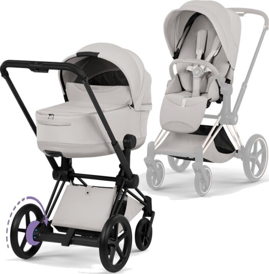 Cybex ePriam Style Collection Komplett Barnevogn New Generation Matt Black/City Grey