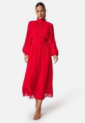 Bubbleroom Occasion Structured Bow Midi Dress Red 34 Bubbleroom Occasion Structured Bow Midi Dress Red 34