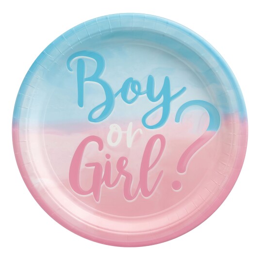 Amscan International Papptallerkener Boy or Girl Reveal - 8-pakning