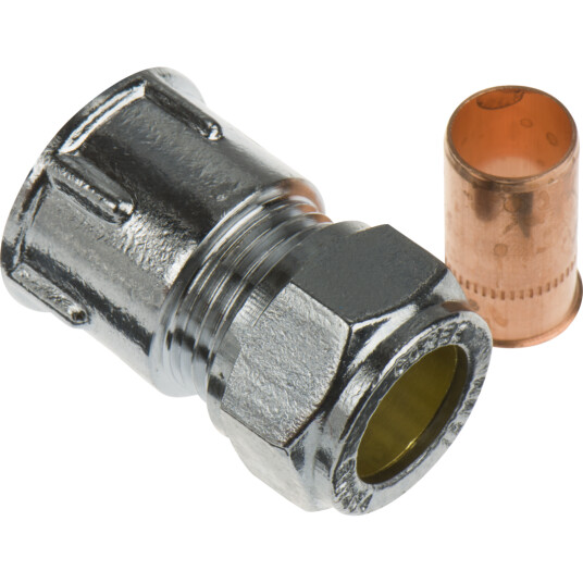 FIX-PRO UNION 15MM X 1/2" TIL KOBBERRØR FORKROMMET
