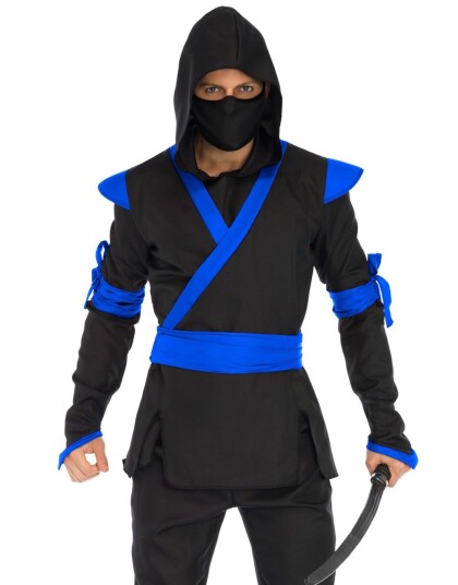 Blue Ninja Assassin Kostyme til Mann XL