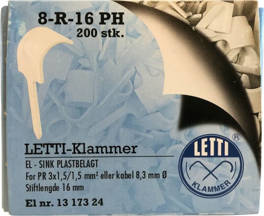 Letti Klammer 8-R-16PH - 200 stk Letti Klammer 8-R-16PH - 200 stk