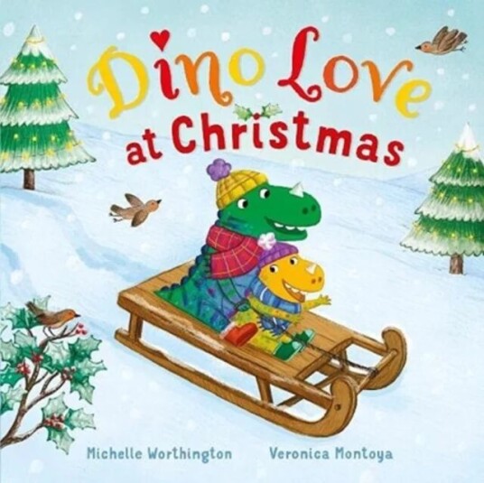 Dino Love At Christmas Av Michelle Worthington