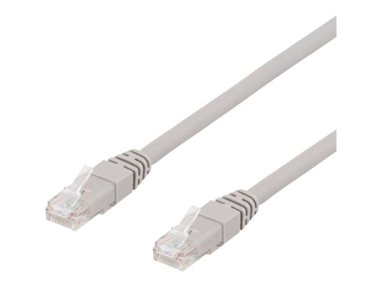 Deltaco Cat6A 35m U/UTP Koblingskabel Grå med RJ-45