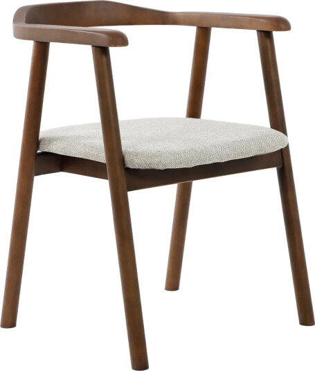 Jolie spisestol i tre med stoffsete Valnøtt/Beige