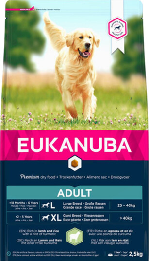 Dog Adult Large Lam Og Ris 18 kg Hund Hundefôr Tørrfôr Eukanuba