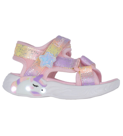 Skechers Sandaler m. Lys Unicorn Drømmer Light Pink Multi 31 Blinkende sko Flerfarget Gul Lilla Oransje Rosa