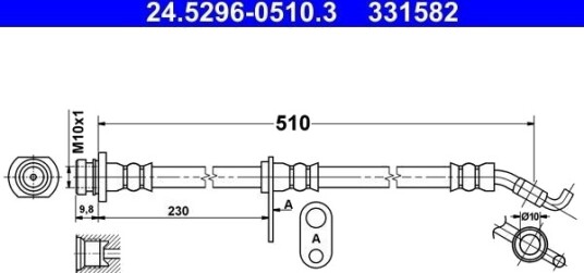 ATE 24.5296-0510.3 Bremseslange
