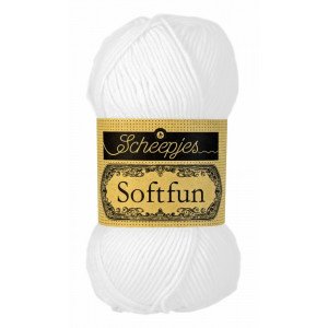 Scheepjes Softfun Garn Unicolor 2412 Hvit