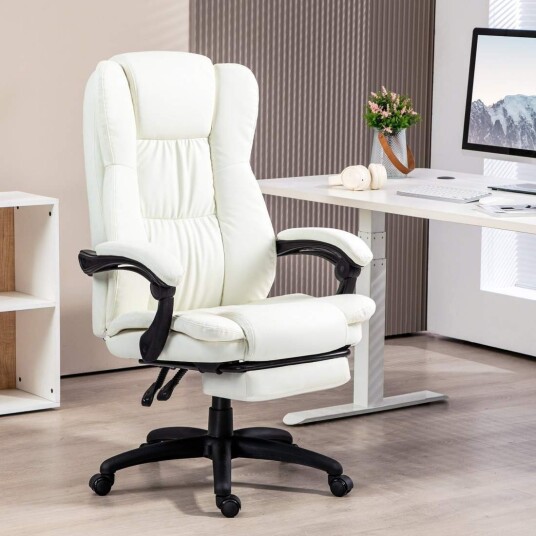 Ergonomisk kontorstol med massasje og fotstøtte