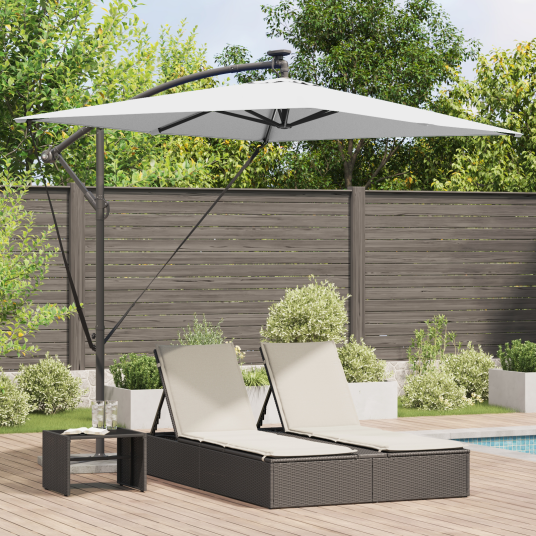  Kantilever bananparasol med lås sand 294 x 200 x 254 cm