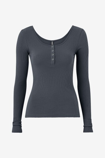 pieces - Topp pcKitte LS Top - Blå