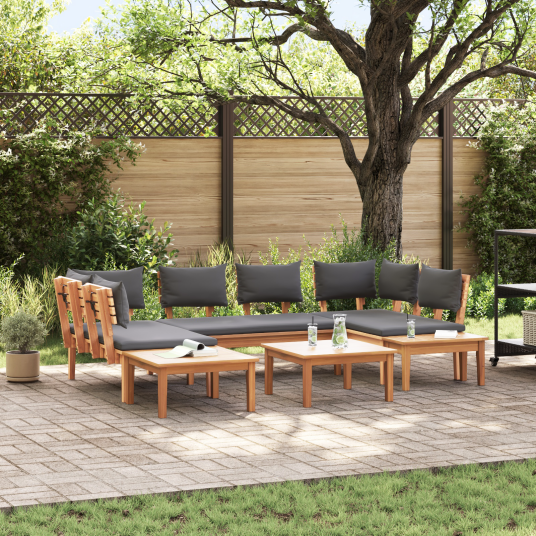 4-delt hagebenksett med puter Solid teak 4-delt hagebenksett med puter Solid teak