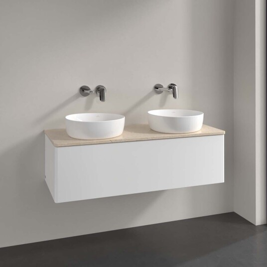 Villeroy & Boch Antao Servantskap med 1 skuff 120x50x36 cm u/lys Hvit Matt/Crème