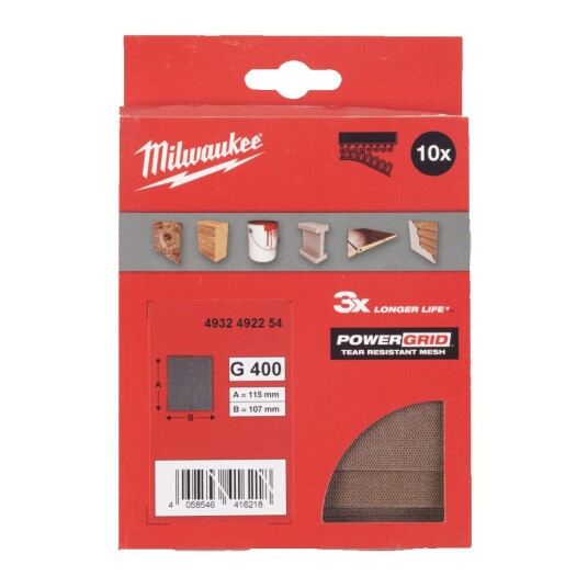 Milwaukee Slipenett 115x107mm 10 Pk