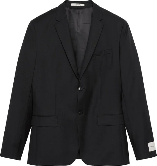 Calvin Klein Ls Birds Eye Slim Blazer Black 50