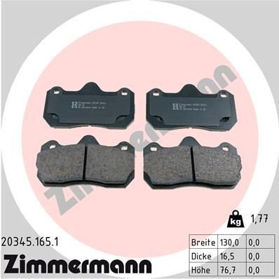 Bremseklosser ZIMMERMANN 20345.165.1 Bremseklosser ZIMMERMANN 20345.165.1
