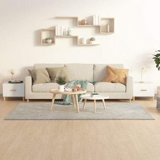 vidaXL Salongbord 2 stk hvit 50x50x40 cm konstruert tre vidaXL Salongbord 2 stk hvit 50x50x40 cm konstruert tre