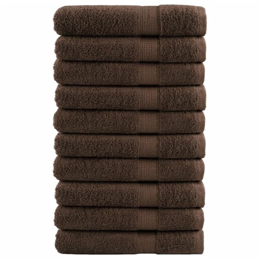  Premium håndklær SOLUND 10 stk brun 100x200 cm 600gsm