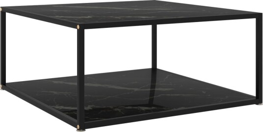 vidaXL Salongbord svart 80x80x35 cm herdet glass