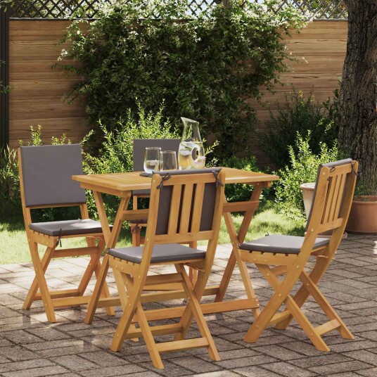  Utendørs Bistro Stoler med pute 4 pcs Mørkegrå 38 x 46 x 85 cm
