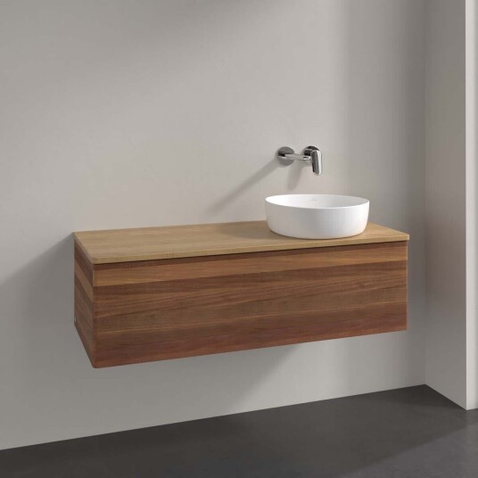 Villeroy & Boch Antao Servantskap med 1 skuff 120x50x36 cm m/lys Valnøtt/Eik Villeroy & Boch Antao Servantskap med 1 skuff 120x50x36 cm m/lys Valnøtt/Eik