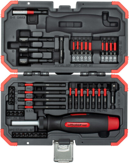 Gedore R33003043 Bitsett 43 Deler 1/4 (6,3 Mm) Inkl. Skralle