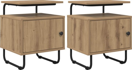 vidaXL Nattbordskap 2 stk. Artisan eik Konstruert tre vidaXL Nattbordskap 2 stk. Artisan eik Konstruert tre