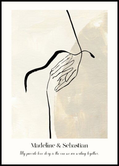 Minimalist Abstract Love Line Art Poster Plakat / 40x50
