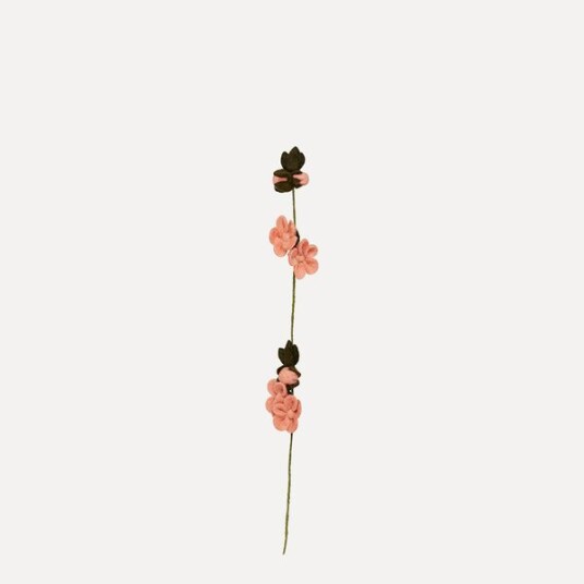 Und Ullfilt Stilk m.blomster i klaser Gammelrosa
