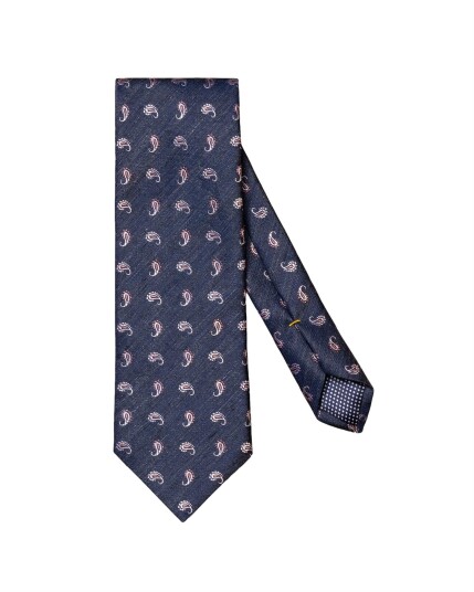 Eton Paisley Silk Linen Tie Slips Marine male Eton Paisley Silk Linen Tie Slips Marine male