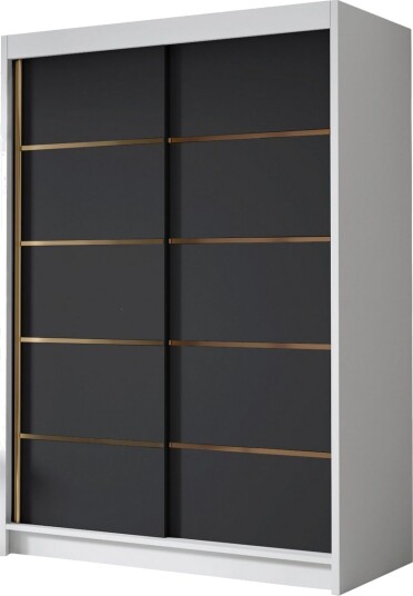 Lungos Garderobe 120x200 cm - Svart/Hvit