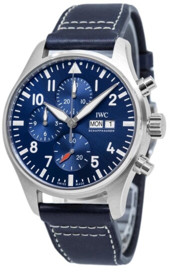 IWC Herreklokke IW378003 Pilots Blå/Lær Ø43 mm