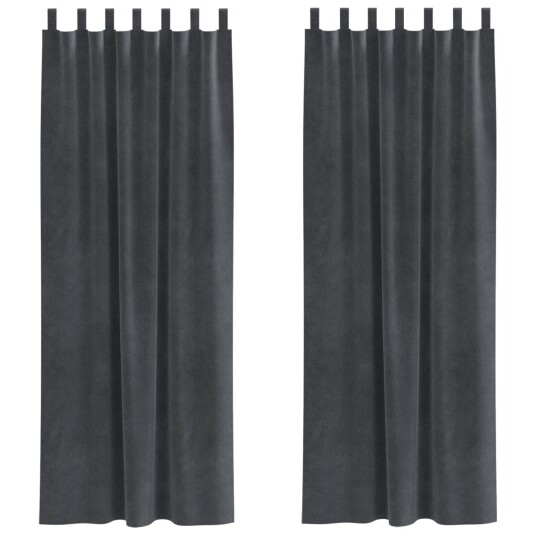 Gardiner med gardiner 2 pcs Lysegrå 140 x 260 cm Fløyel