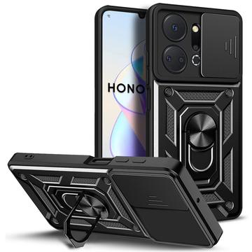 Honor X7a Hybrid-deksel med Roterende Ring med Kameraskjold Svart