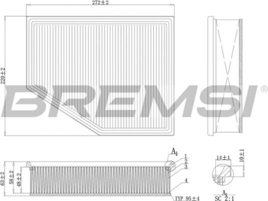 Luftfilter BREMSI FA1098 Luftfilter BREMSI FA1098