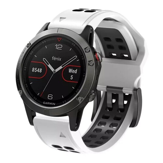 INCOVER Garmin Universal Silikonstropp med Doble Dull (26mm) - Hvit / Svart