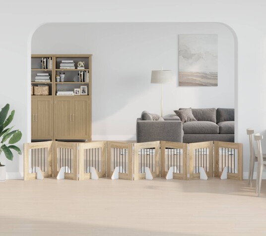 Vidaxl Foldbar Hundegitter Med Stativer 8 Stk. Sonoma Eik 60 cm