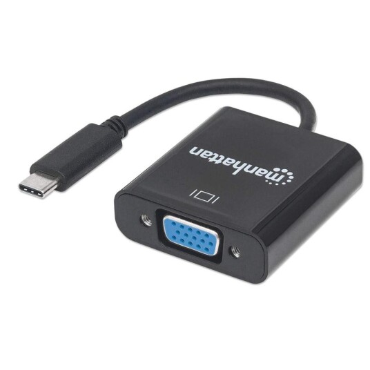 MANHATTAN MH Converter, USB-C 3.1 Male/VGA-Female, Black, Blister MANHATTAN MH Converter, USB-C 3.1 Male/VGA-Female, Black, Blister