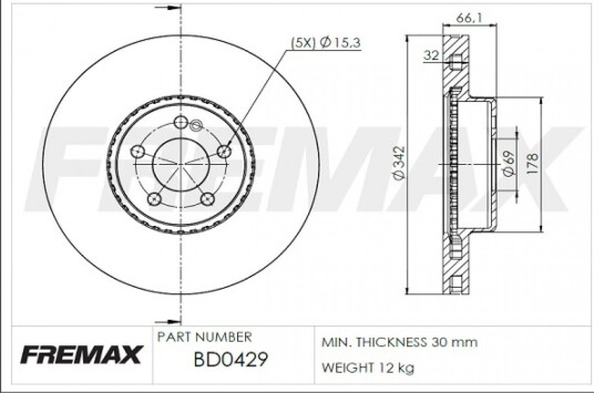 Bremseskive FREMAX BD-0429