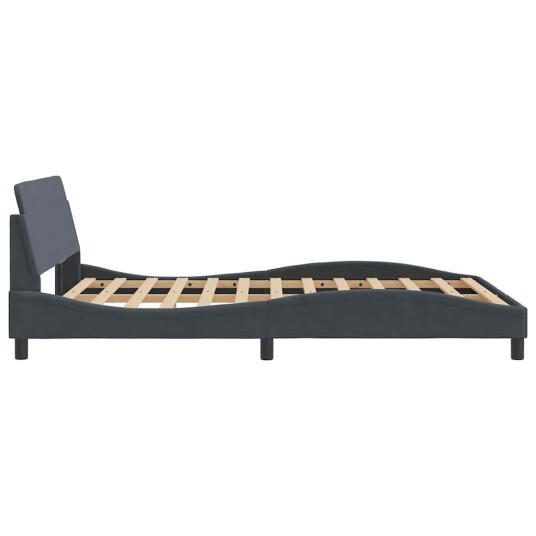  Sengeramme med hodegavl mørkegrå 135x190 cm fløyel 8721012268678