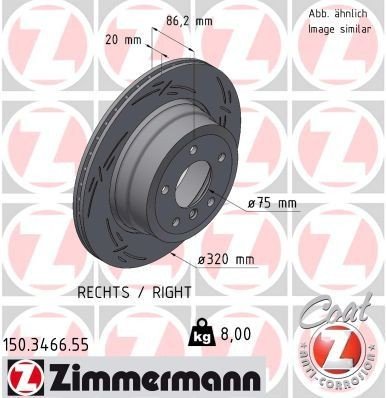 Bremseskive ZIMMERMANN 150.3466.55