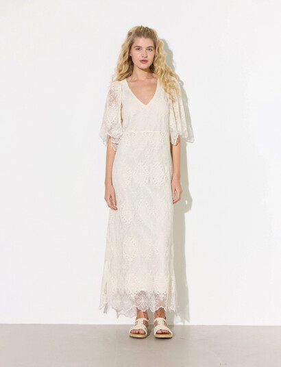 Hunkøn Lulu Lace Dress Cream L