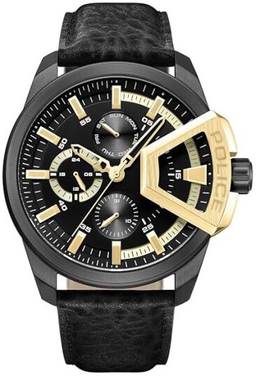 Police Herreklokke PEWJF0005704 Underlined Sort/Lær Ø46 mm