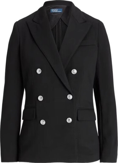 Polo Ralph Lauren Double-Breasted Knit Blazer - Black - 42