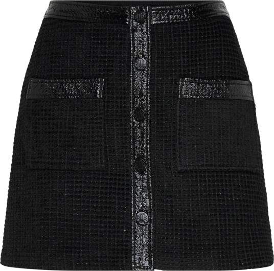 Maje Rib Knit Top   Short Skirt   Black   34
