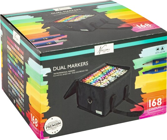 Nassau Markers dual tip round dual markers - 168 pcs